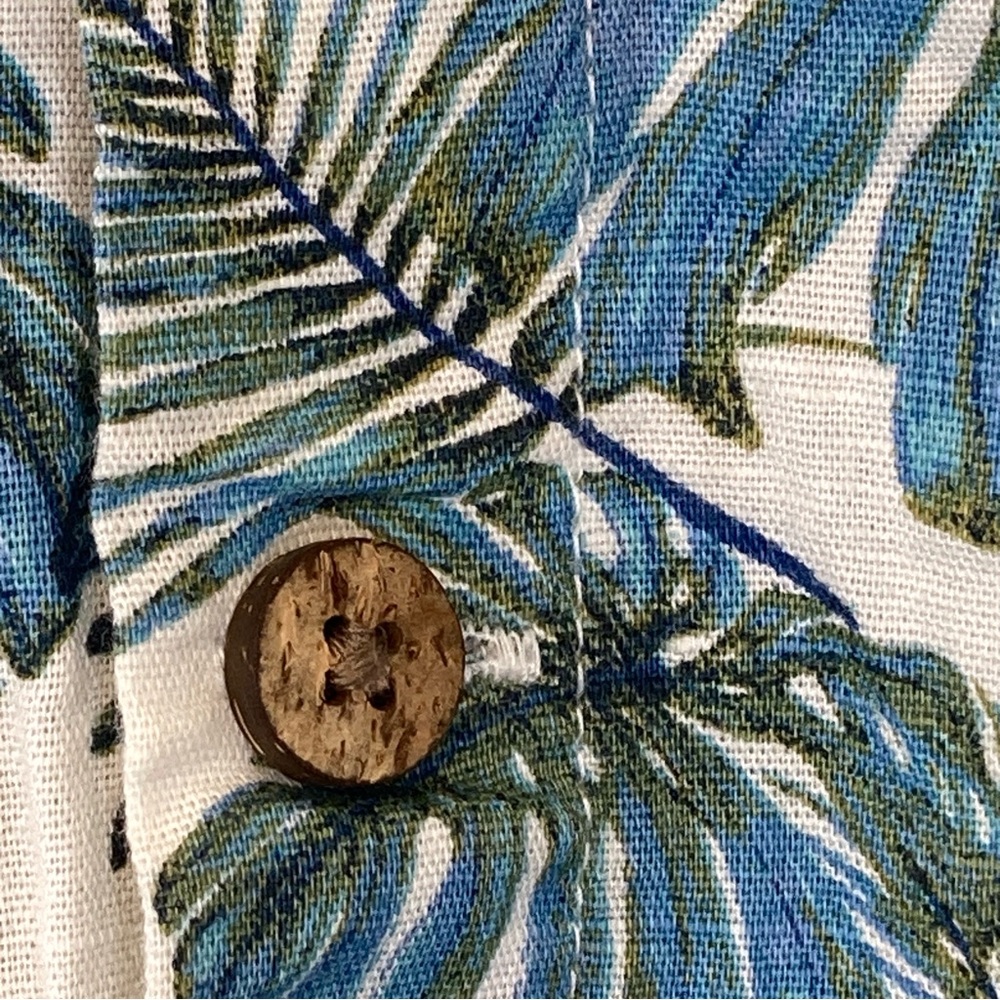 Island Shores Tropical Leaf Print Men's Shirt Size M - Picture 4 of 16
